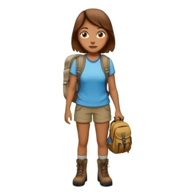 woman hiking in the woods in the sunshine brown hair sticker