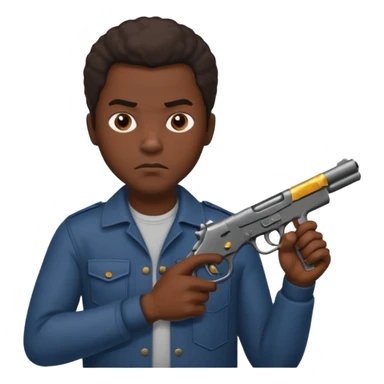 African American gang member terrorist with a gun sticker