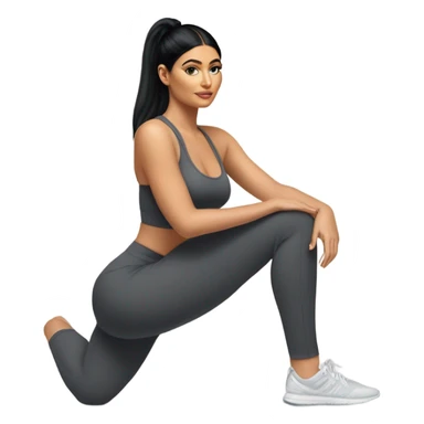 Kylie Jenner squatting  in yoga pants sticker
