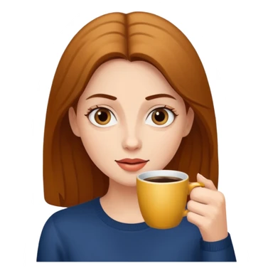 Woman drinking coffee and The edges of the eyes are wide open in the morning  sticker
