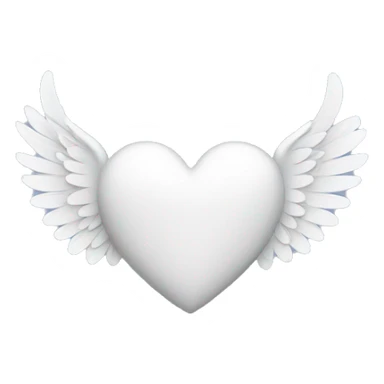 white heart with angel wings sticker