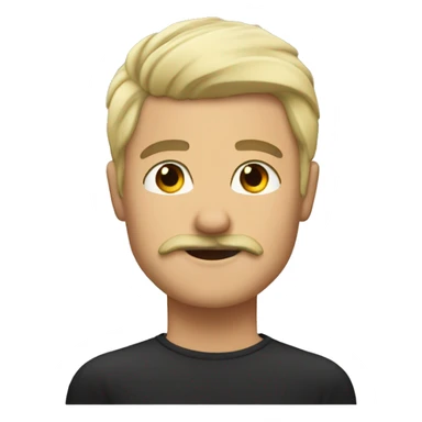 Mean with brown mustache and brown chin hair with bleached blonde hair saying thanks sticker