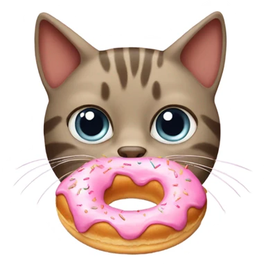 Cat eating donut sticker