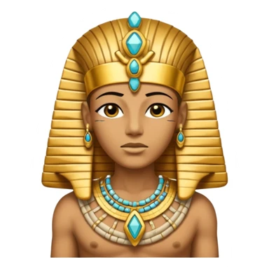 Mummy Pharaoh: Bandaged body with golden headdress and jeweled amulet.
 sticker