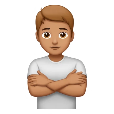 Make a person with their arms crossed and their hands holding the front of their r neck  sticker