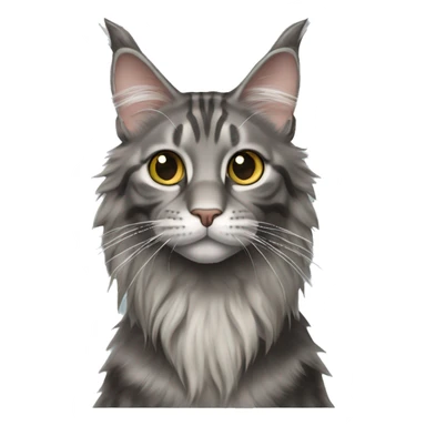 Maine coon cat tabby grey  sticker