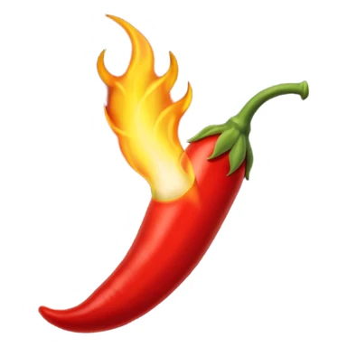 un piment rouge allongé avec une flamme sticker