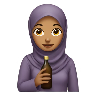 Muslim woman with a bottle sticker