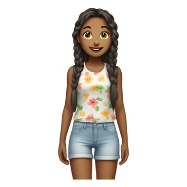 smiling girl in summer outfit sticker