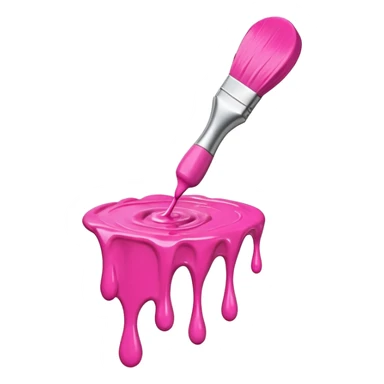 flying art brush dripping pink slop sticker