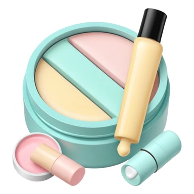 Productos de skincare aesthetic y maquillaje sticker