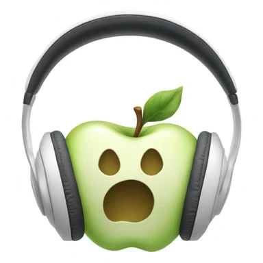 White apple headphones  sticker