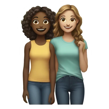 smiling girl with friends outdoors sticker