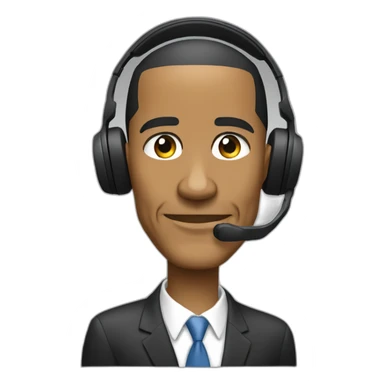 Obama waring gaming headset sticker