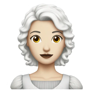 White queen with short black hair  sticker