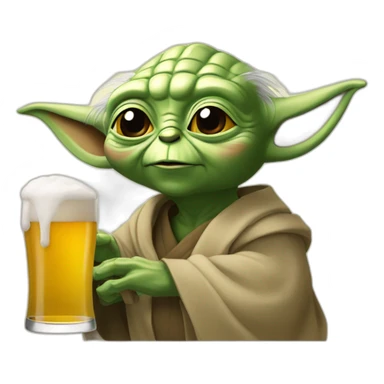Yoda qui tient une biere sticker