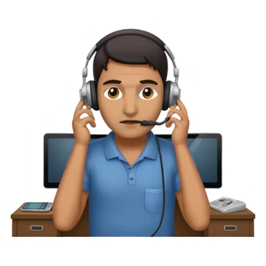 mean looking phone scammer in sketchy call center in india working our of filthy bedroom sticker