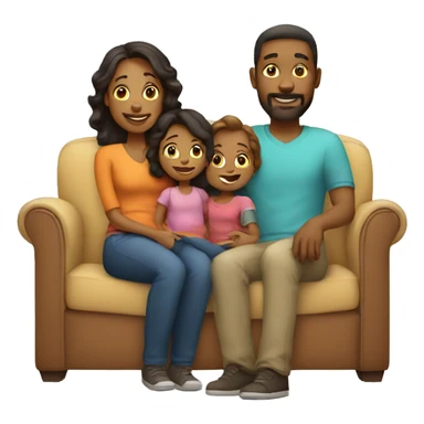 mom and dad and kid on couch sticker
