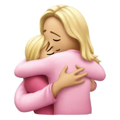 a blonde girl wearing a pink blouse hugging Jesus Christ sticker