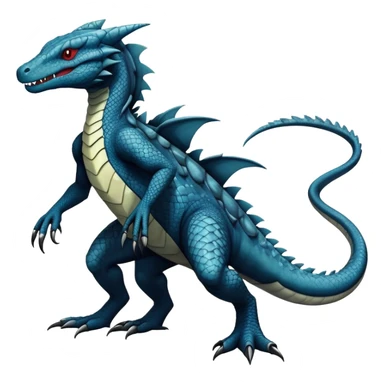 a dark gothic edgy reptilian croconaw-salandit-vernid-sergal-creature with splash patterns full body sticker