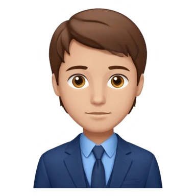 young man with brown hair in a blue navy suit sticker