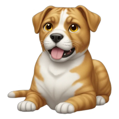 Cat sat on dog sticker