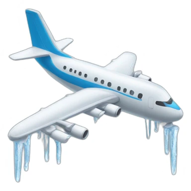 Airplane with icicles sticker