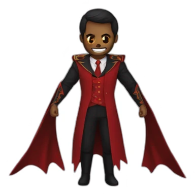 Azazel con traje dando like sticker