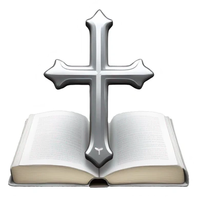 Bible (white) with silver cross sticker