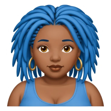 Plus size black girl with blue Locs sticker