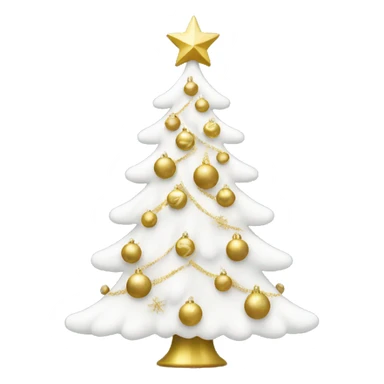 white Christmas tree with gold ornaments  sticker