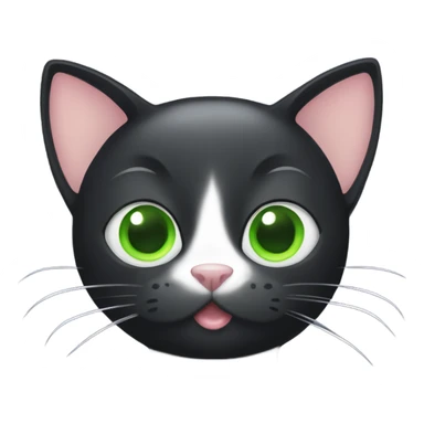 Black cat green eyes with a white spot in her chest  sticker