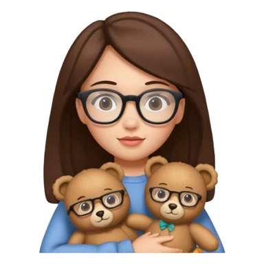 girl glasses with teddy  sticker