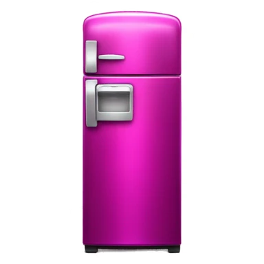 Realistic metallic fuschia fridge isolated.  sticker