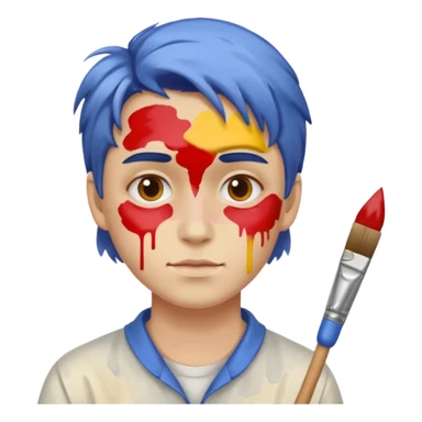 Painter with Paint Stained Face sticker