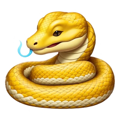 Meme-Worthy cute Sleeping Python Portrait Emoji, Head and coiled body resting peacefully with a contented smile, showcasing intricately patterned scales and eyes gently closed in serene slumber, Simplified yet comically adorable features, highly detailed, glowing with a soft, drowsy glow, high shine, relaxed and utterly lovable, stylized with an air of playful laziness, bright and heartwarming, soft glowing outline, capturing the essence of a sleeping serpent that feels destined to become the next viral icon of adorable rest! sticker