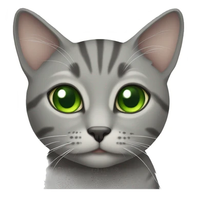 Gray Taby Cat with green eyes sticker