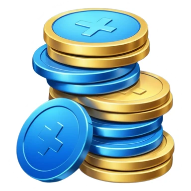blue coins credit package sticker