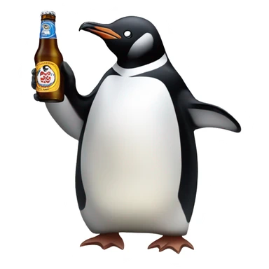 penguin having some bottles of club mate sticker