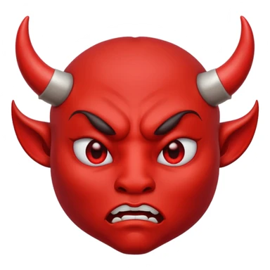 Devil emoji with pouting lips sticker