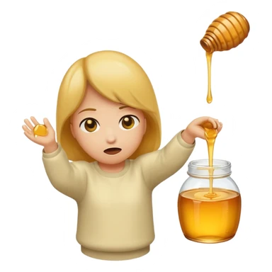 Throwing up honey sticker