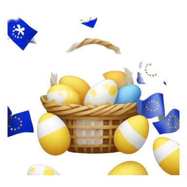 easter basket with eu flag eggs sticker