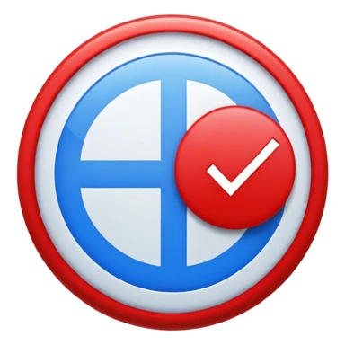  Blue Circle with check on the center the check is color with sticker