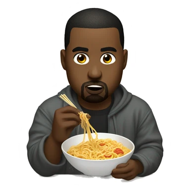 Kanye west eating noodles sticker