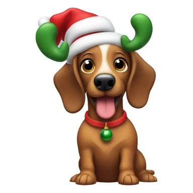  christmas wiener dog   sticker
