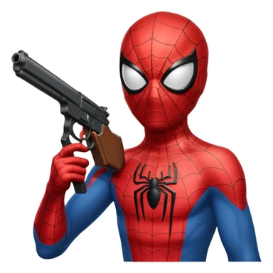 Spiderman with gun sticker