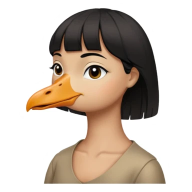 goose with cropped black hair and swoop bangs over one eye sticker