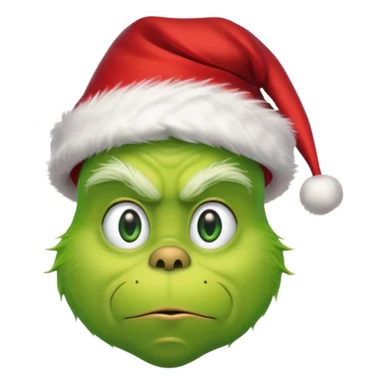 The Grinch with a Santa hat emoji no gray sticker