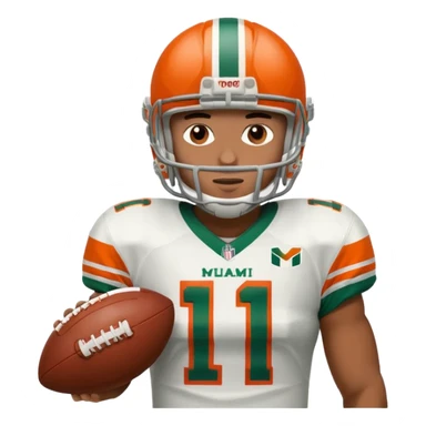 football player for the university of miami wearing number 11 sticker