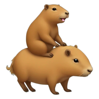 little capybara riding on capybara sticker